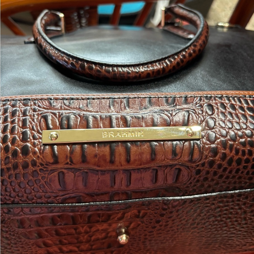 Brahmin Black and Brown LeatherTote Bag - Picture 11 of 11